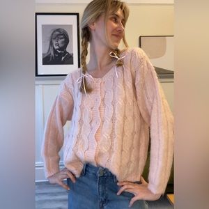 Vintage Light Pink Mohair Cardigan, Romantic Soft Pink Cardigan, Pink Cardigan